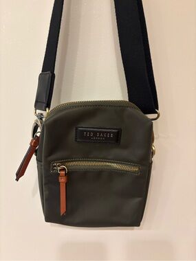Ted Baker Olive Crossbody Bag with Black Strap